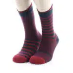 Chaussettes hommes bleu marine et rouge