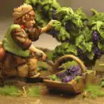 Figurines miniature de vendengeur avec son décors