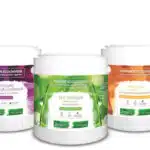 Ensemble de pot de peinture ecologique de Derivery sur fond blanc