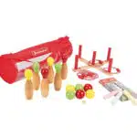 Jeu de bowling extérieur en bois avec sac de rangement