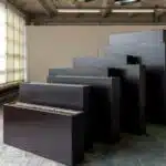 Jardinières noires de plusieurs hauteur et largeur