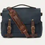 Sac besace pour homme en deux tons, marron et bleu foncé