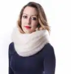 Pull en mohair, écharpe