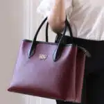 Sac en cuir (bordeau) avec 2 anses