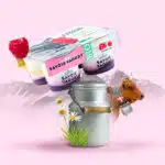 4 yaourts avec pot de lait en décoration