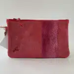 Pochette à main en cuire de poisson de couleur rouge