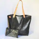 Ensemble sac et pochette à main en cuir de poisson