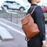 Sac a dos en cuire marron