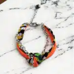 bracelet mélange de chaine et tissus