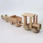 Train fait en bois, jeu de morceaux de bois plats