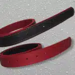 Ceinture réversible en cuir rouge et noir