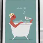 Affiche poster, personne dans un bain
