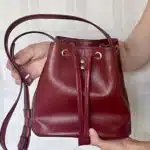 Sac à dos en cuir bordeau
