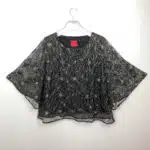 Vêtements femme Blouse transparente noir à motifs blans