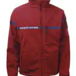 Pulls made in france Veste softshell bordeaux avec bande bleue marine