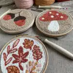 loisirs créatifs : 3 cadres ronds de punch needle