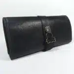 un étui pour 3 montres en cuir noir