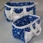 Confection textile - Trousse de toilette bleu et blanche