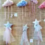 Créations textiles : étoiles et nuages en tissu