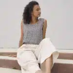 Confection textile -Top blanc et noir - cousu-français