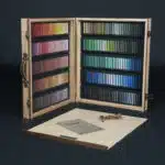 coffret en bois de pastels secs de toutes les couleurs