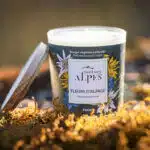Produits naturels, bougie parfumée, sentiers des alpes