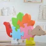 Puzzle en forme de dinosaure en bois