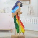 Perroquet en bois, en plusieurs pièces en bois